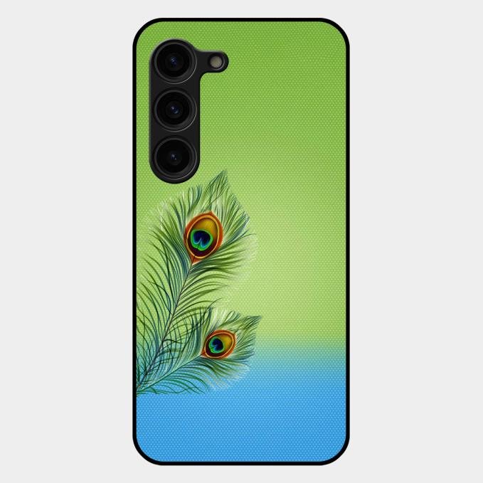 Krishna Mor Pankh Aesthetic Phone Cover For Samsung Galaxy S23 Plus 5G