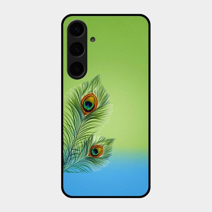 Krishna Mor Pankh Aesthetic Phone Cover For Samsung Galaxy S24 Plus 5G