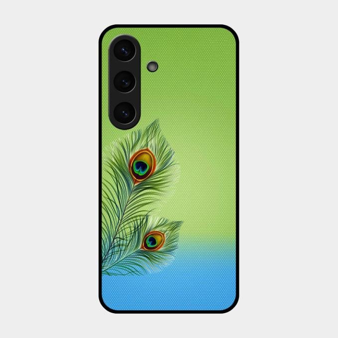 Krishna Mor Pankh Aesthetic Phone Cover For Samsung Galaxy S25 Plus 5G