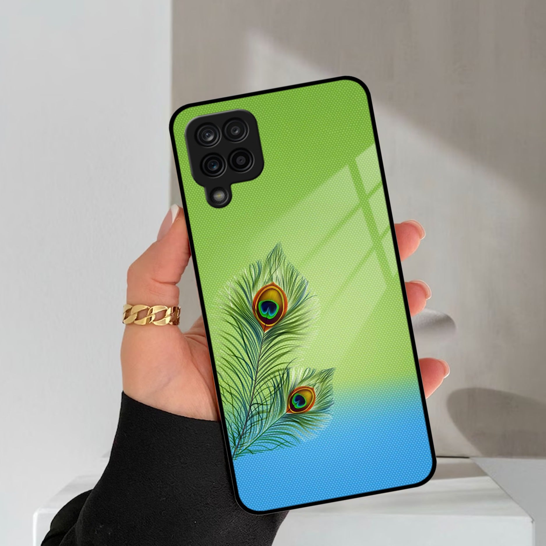Krishna Mor Pankh Aesthetic Phone Cover For Samsung Galaxy M42 5G