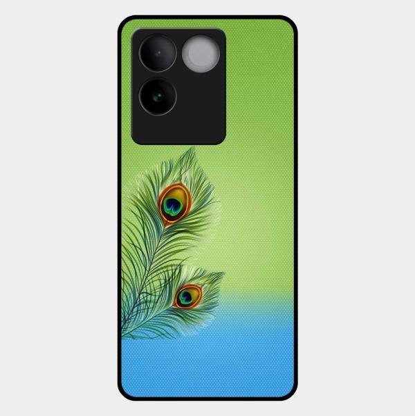 Krishna Mor Pankh Aesthetic Phone Cover For Vivo T2 Pro 5G