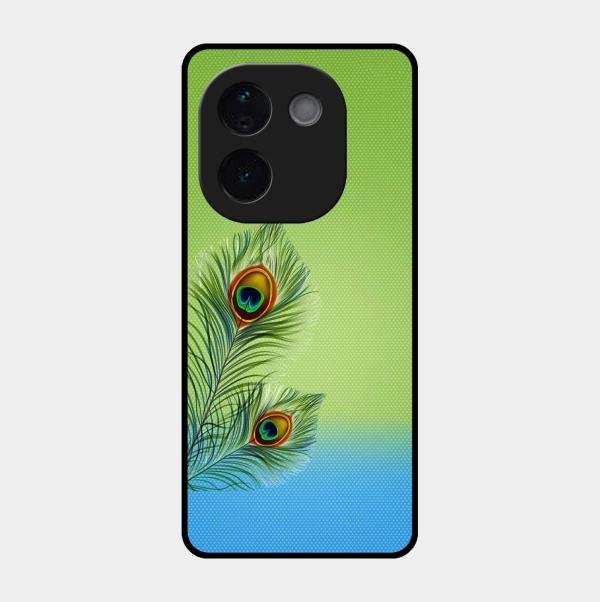 Krishna Mor Pankh Aesthetic Phone Cover For Vivo T3 Pro 5G