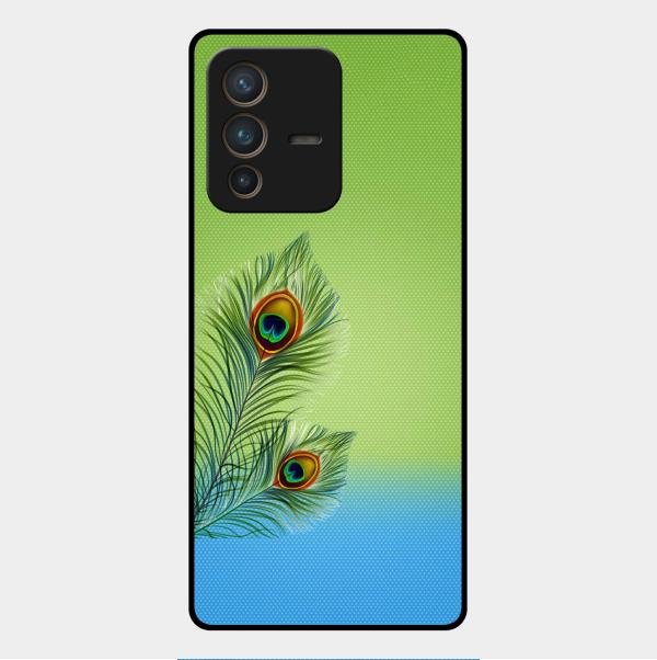 Krishna Mor Pankh Aesthetic Phone Cover For Vivo V23 Pro 5G
