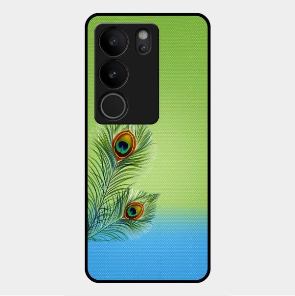 Krishna Mor Pankh Aesthetic Phone Cover For Vivo V29 5G