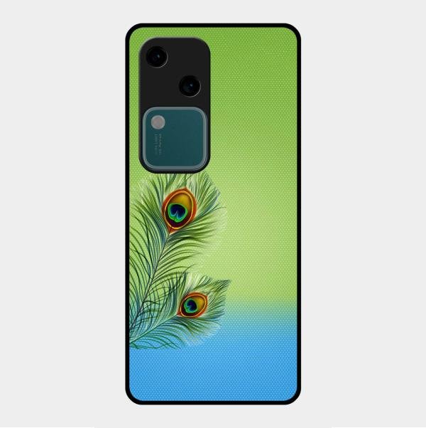 Krishna Mor Pankh Aesthetic Phone Cover For Vivo