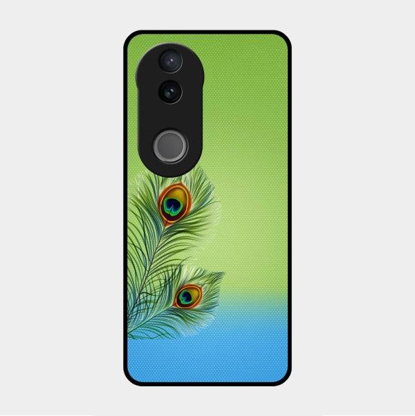 Krishna Mor Pankh Aesthetic Phone Cover For Vivo V50 5G