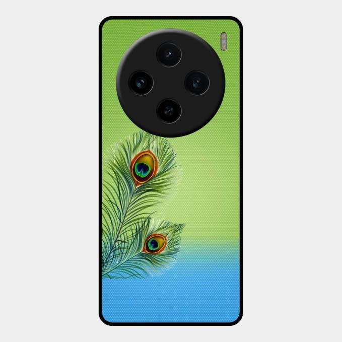 Krishna Mor Pankh Aesthetic Phone Cover For Vivo X100 5G