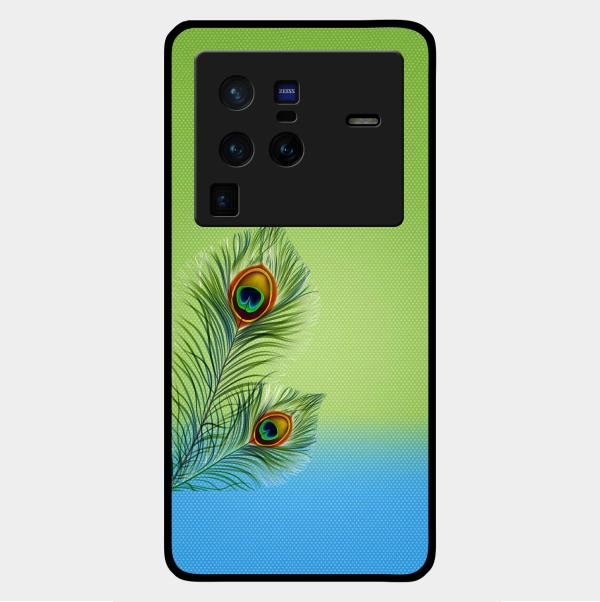 Krishna Mor Pankh Aesthetic Phone Cover For Vivo X80 Pro 5G