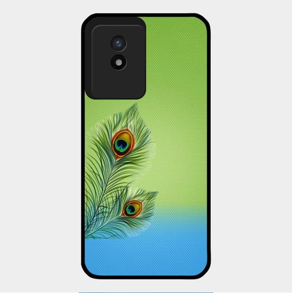 Krishna Mor Pankh Aesthetic Phone Cover For Vivo Y02T