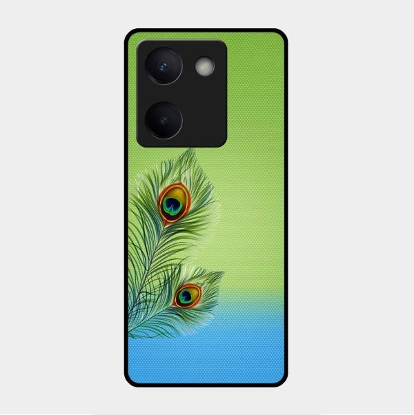 Krishna Mor Pankh Aesthetic Phone Cover For Vivo Y200 Pro 5G