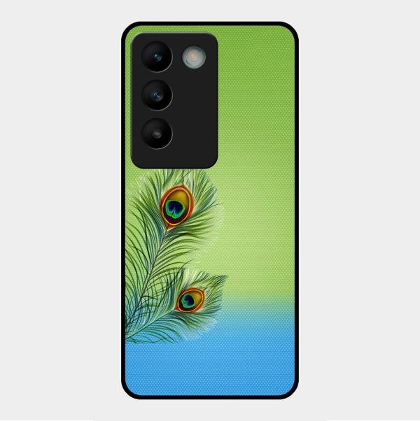 Krishna Mor Pankh Aesthetic Phone Cover For Vivo Y200E 5G
