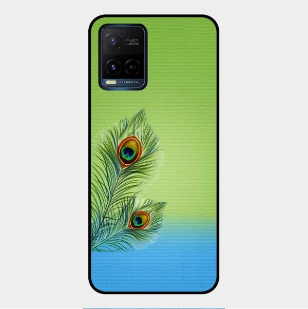 Krishna Mor Pankh Aesthetic Phone Cover For Vivo Y21E