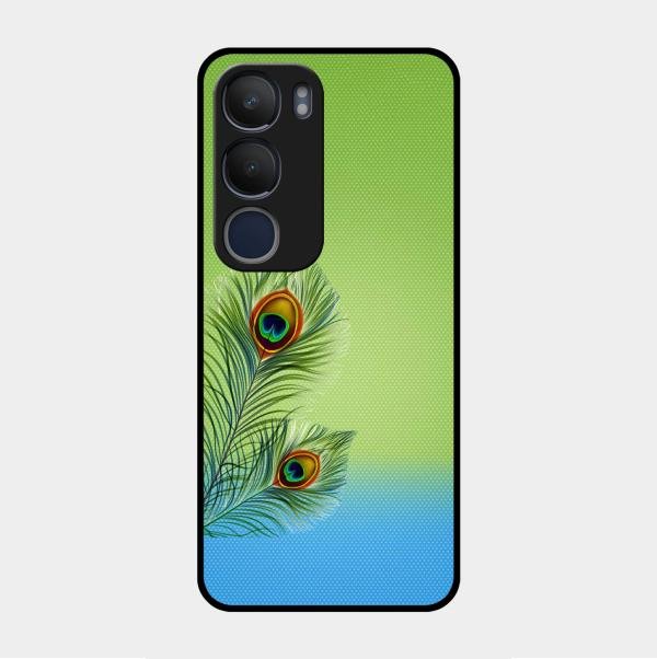 Krishna Mor Pankh Aesthetic Phone Cover For Vivo Y29 5G