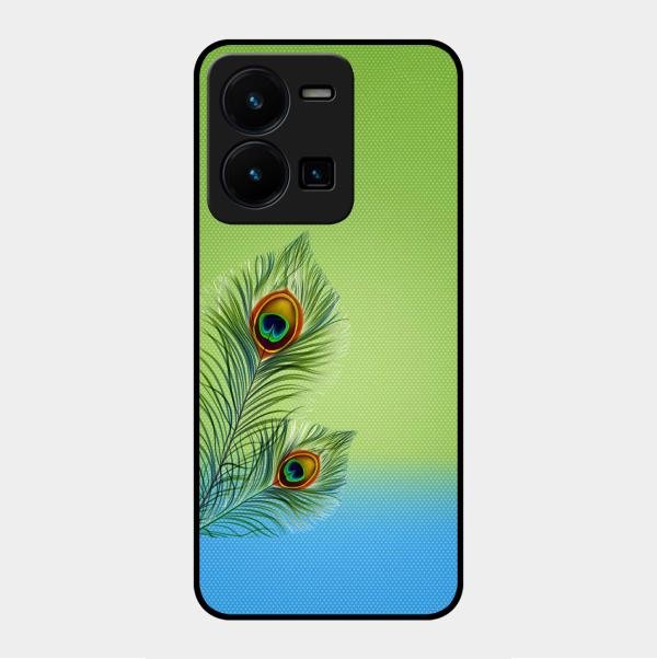 Krishna Mor Pankh Aesthetic Phone Cover For Vivo Y35