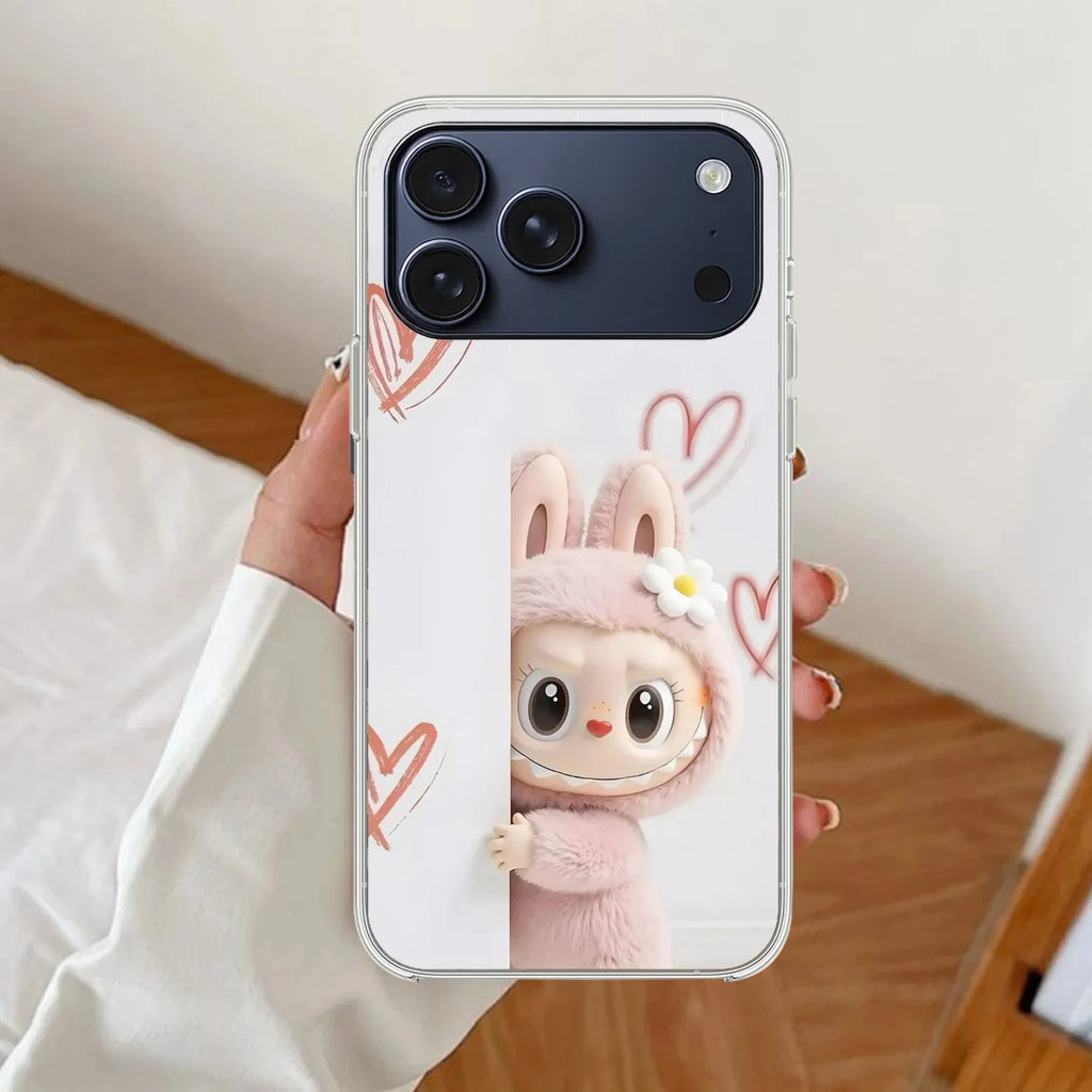 Labubu Anti Yellow Clear Case For iPhone 17 Pro Max