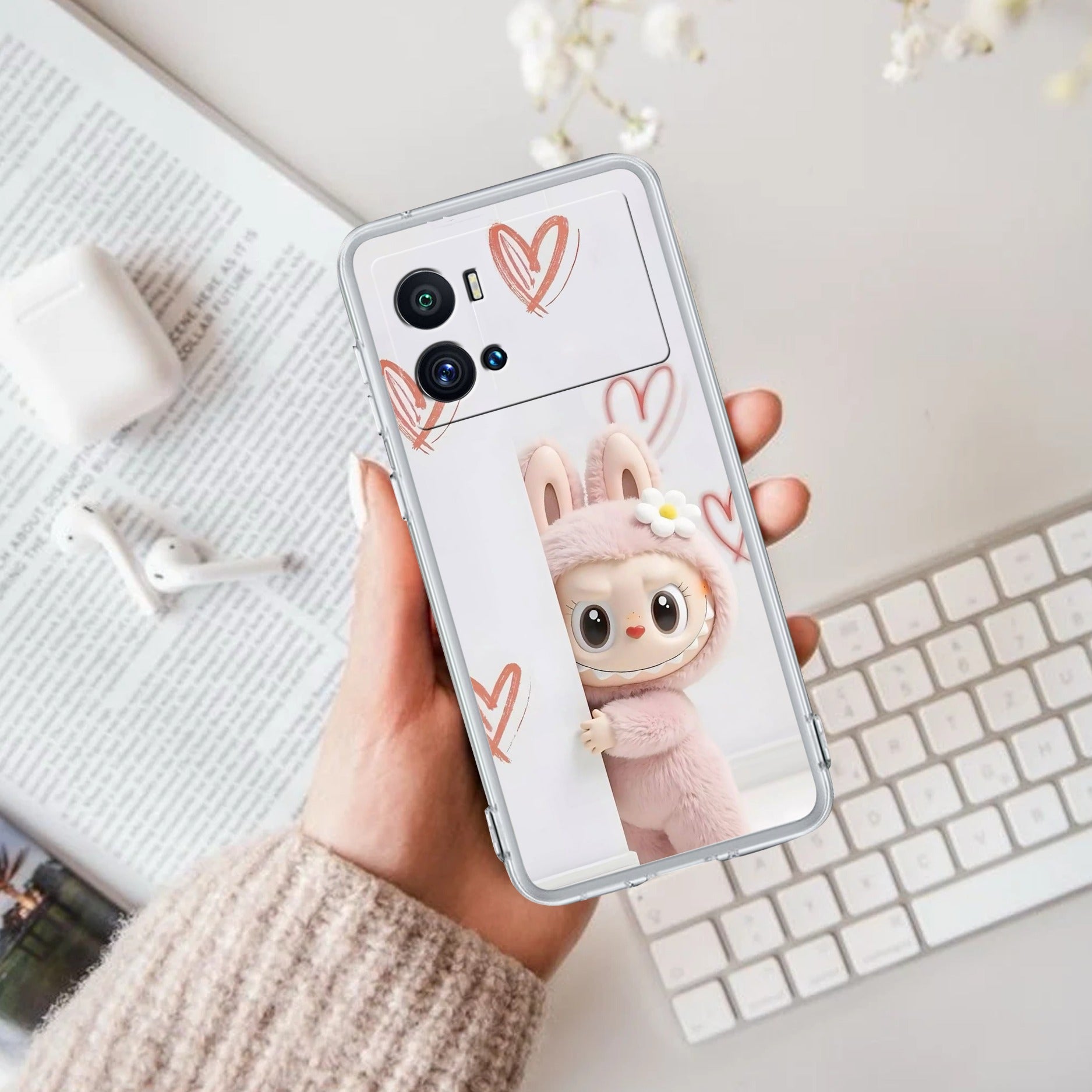 Labubu Transparent Silicon Case For iQOO Neo 7 Pro 5G