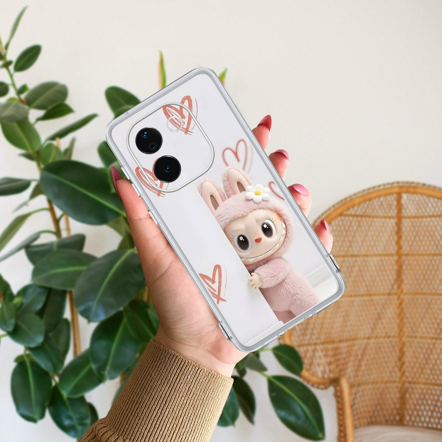 Labubu Transparent Silicon Case For iQOO Z9s Pro 5G