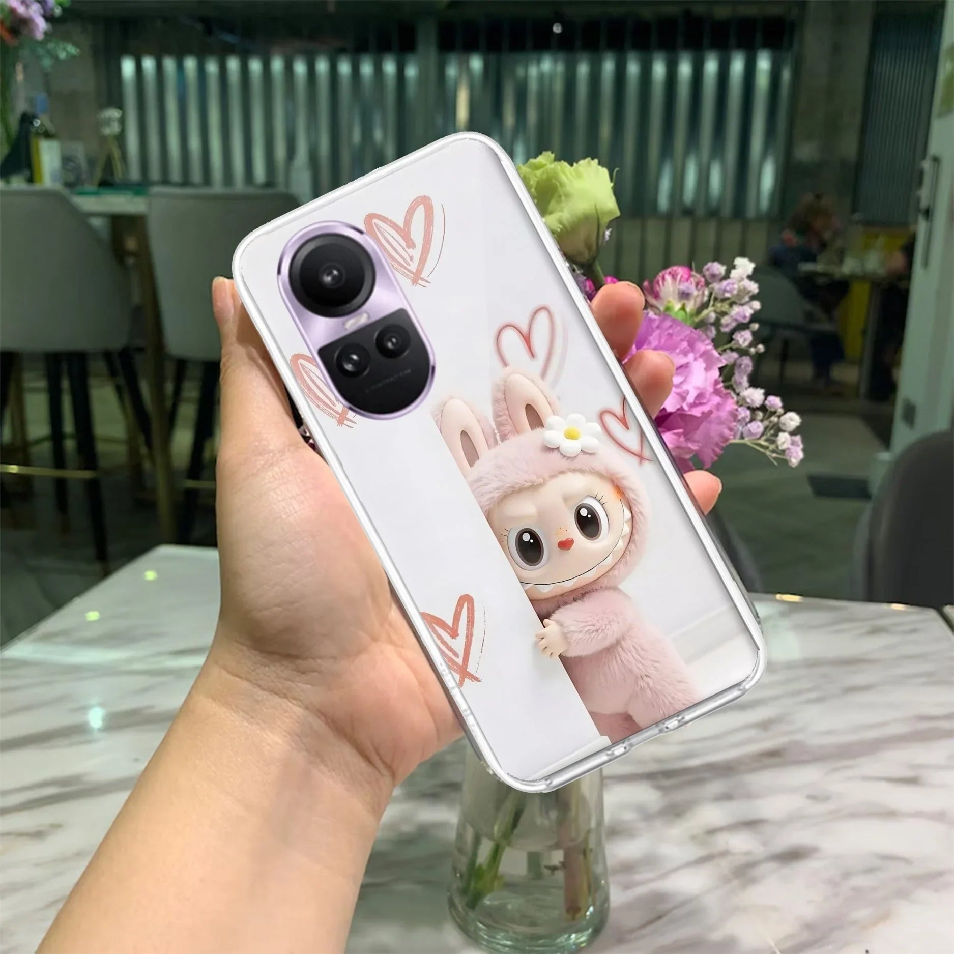 Labubu Anti Yellow Case For Oppo Reno 10 5G