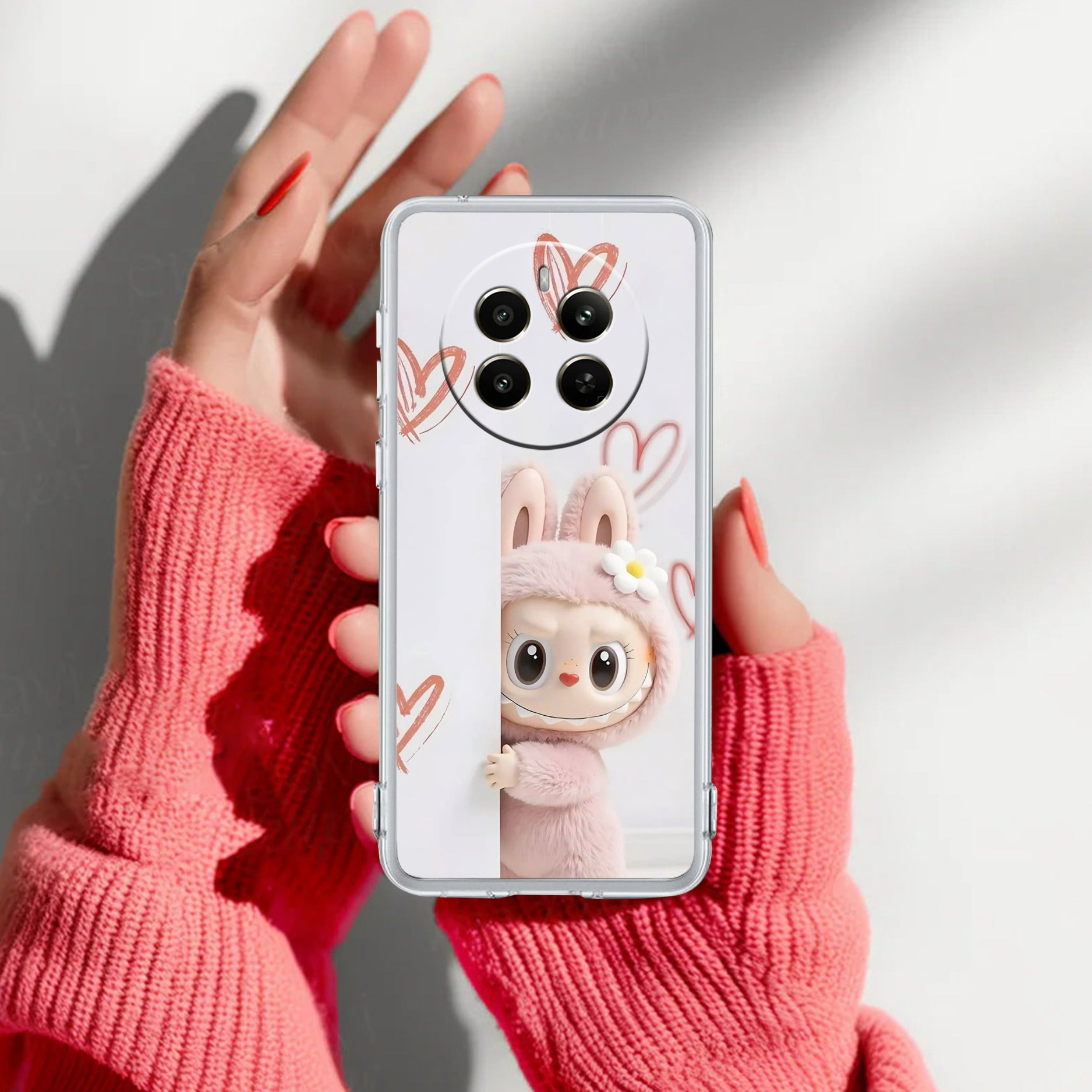 Labubu Transparent Silicon Case For Realme 12 Plus 5G