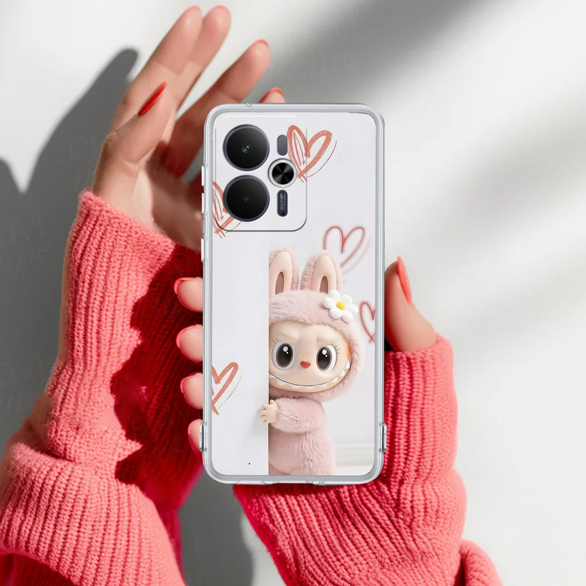 Labubu Transparent Silicon Case For Realme 14T 5G