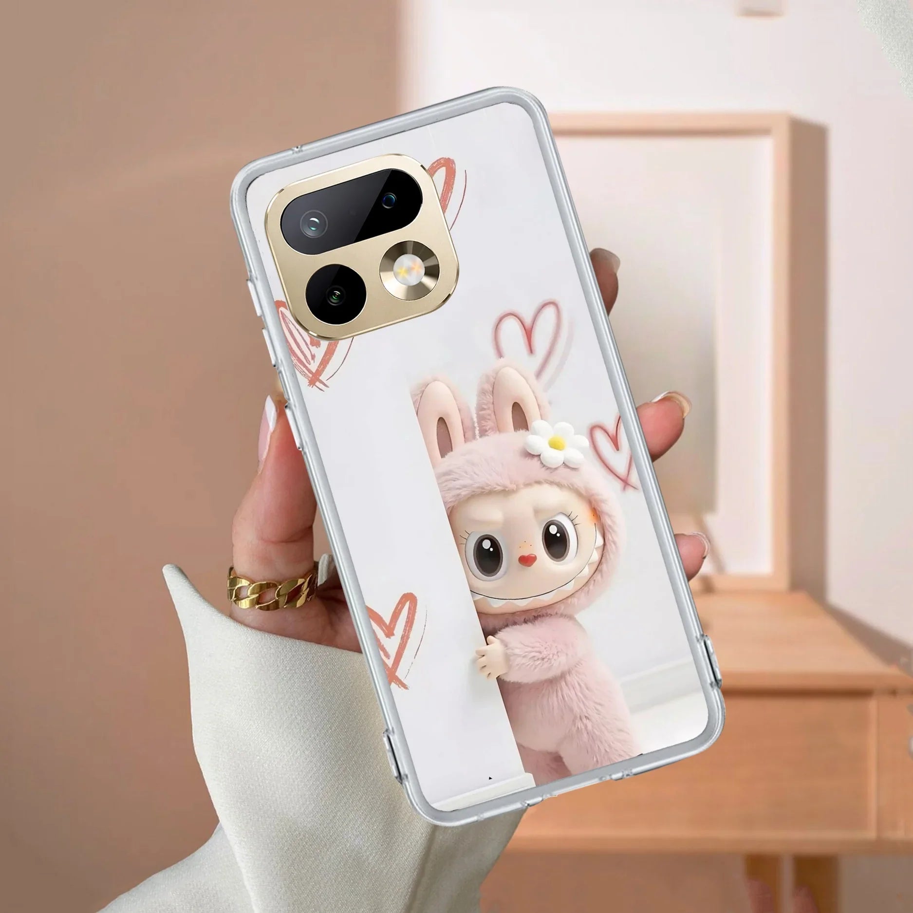 Labubu Transparent Silicon Case For Realme 14x 5G
