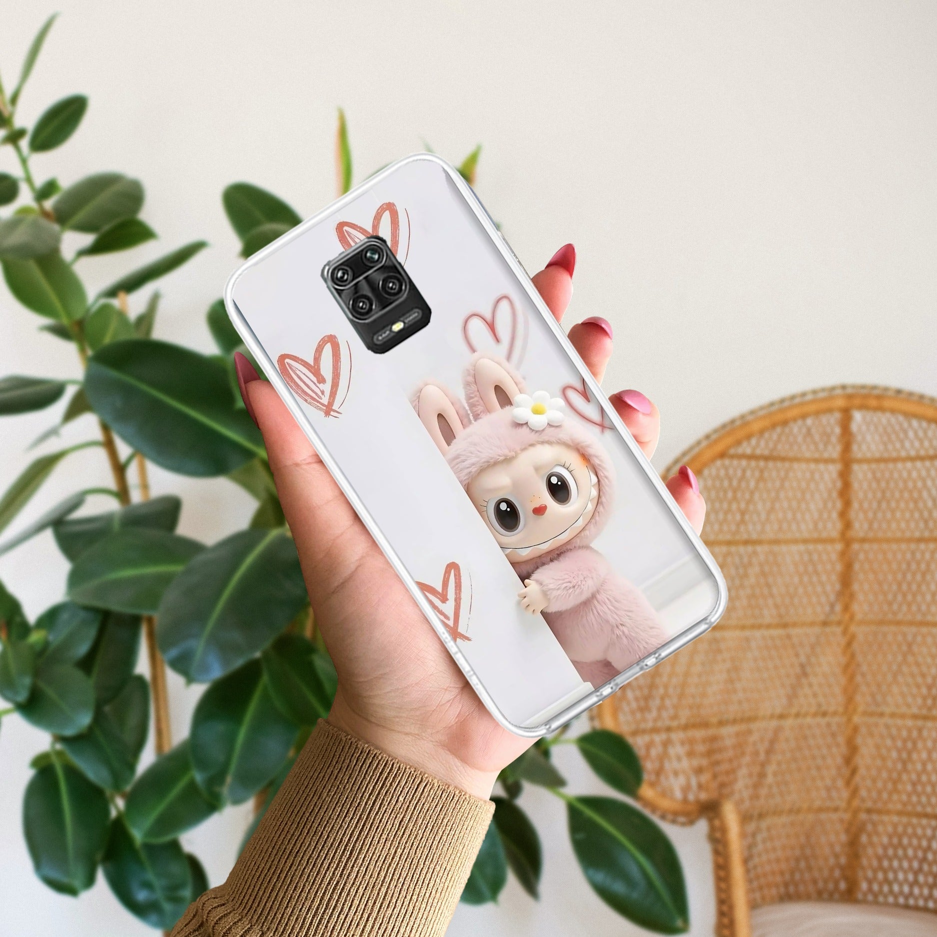 Labubu Transparent Silicon Case For Redmi Note 9 Pro Max
