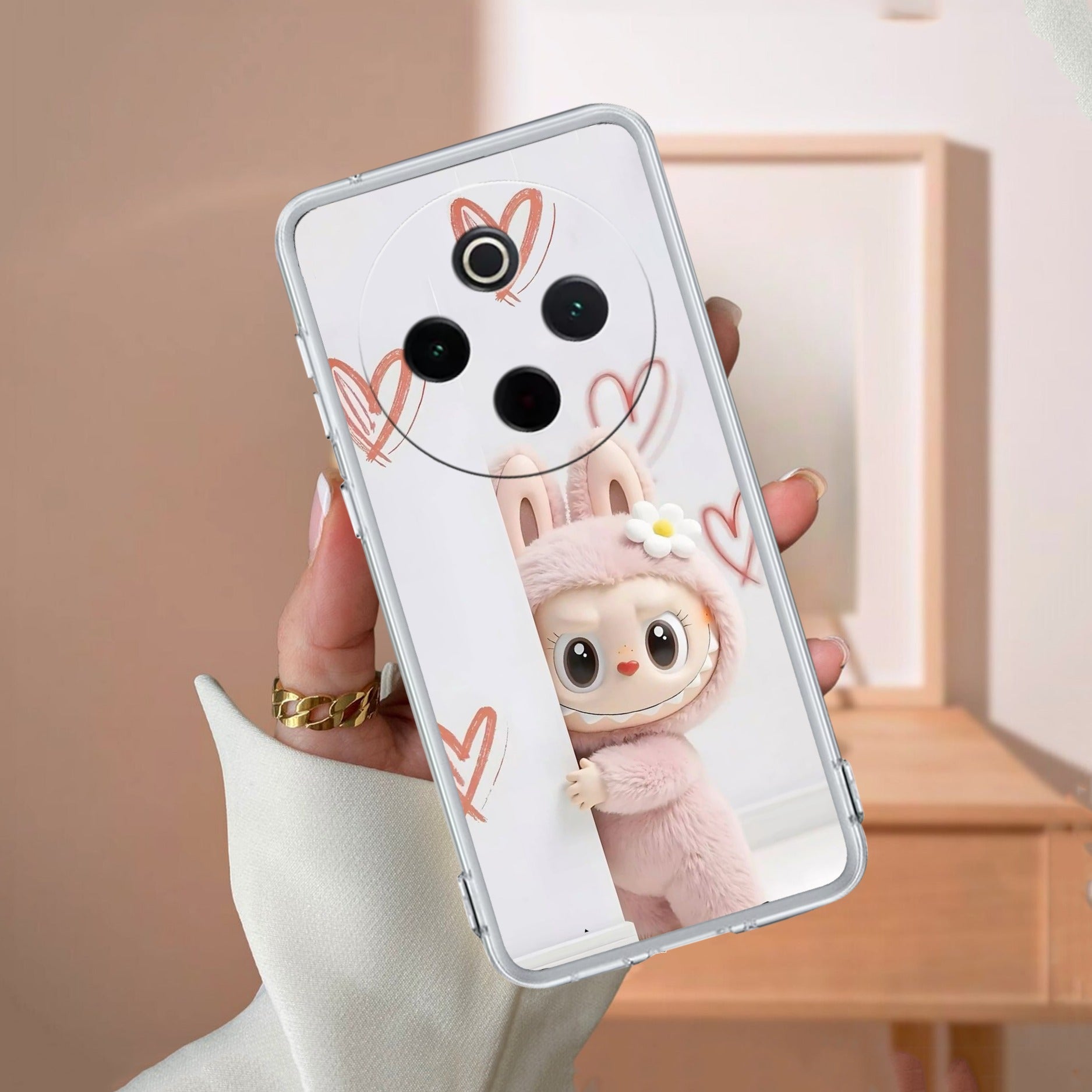 Labubu Transparent Silicon Case For Vivo T4 5G