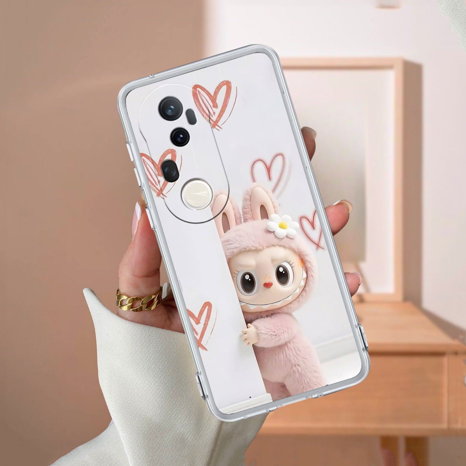 Labubu Transparent Silicon Case For Vivo T4 Ultra 5G