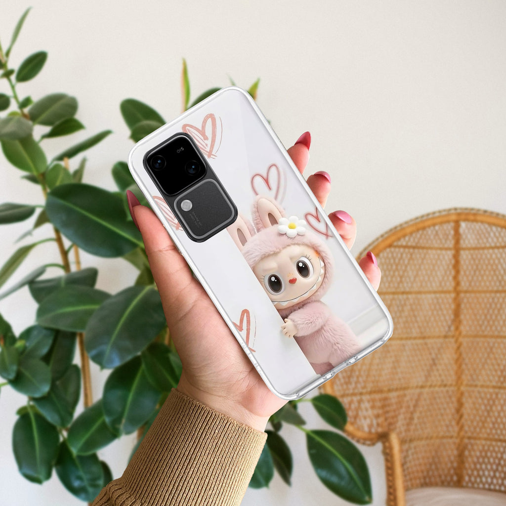Labubu Transparent Silicon Case For Vivo V30 5G
