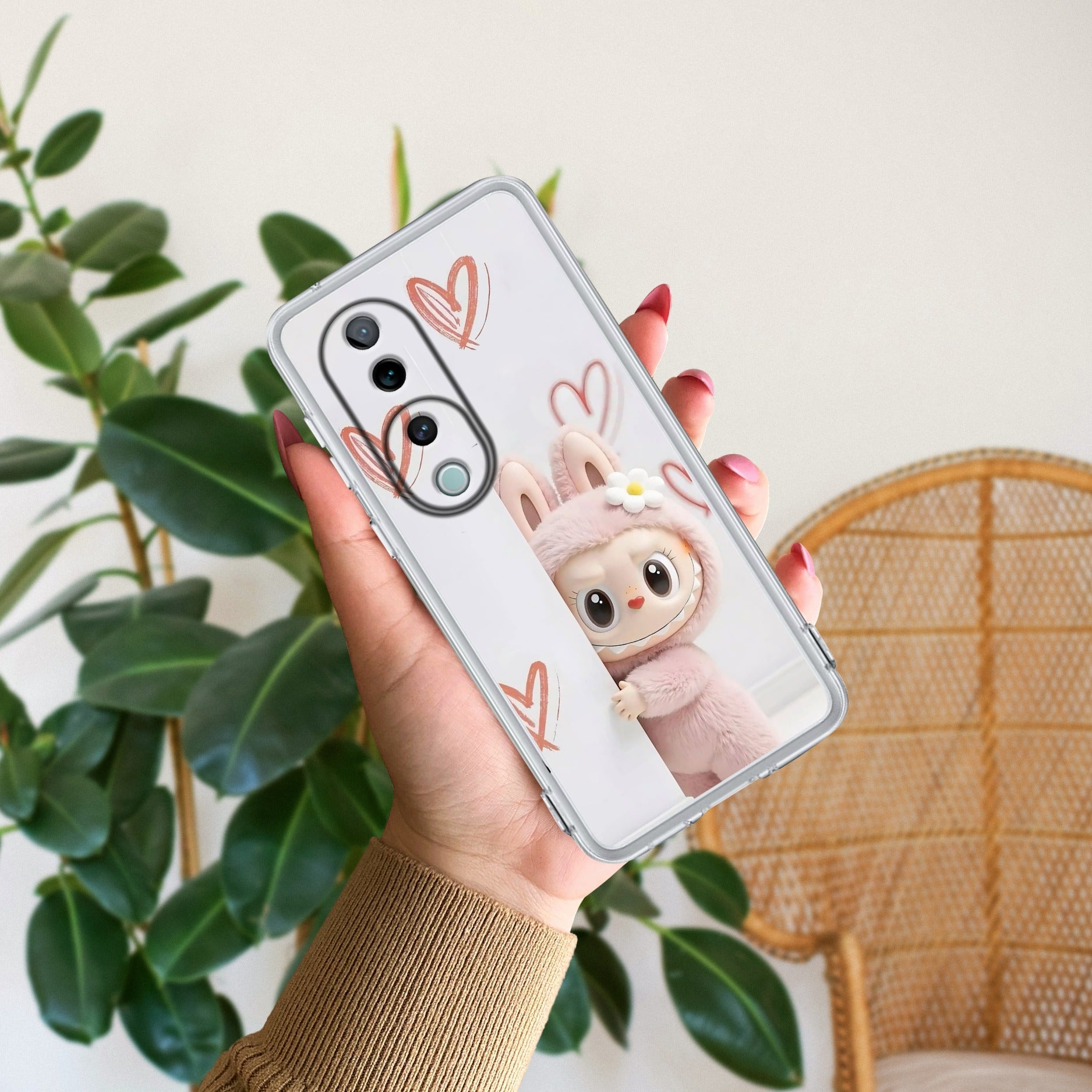 Labubu Transparent Silicon Case For Vivo V40 5G