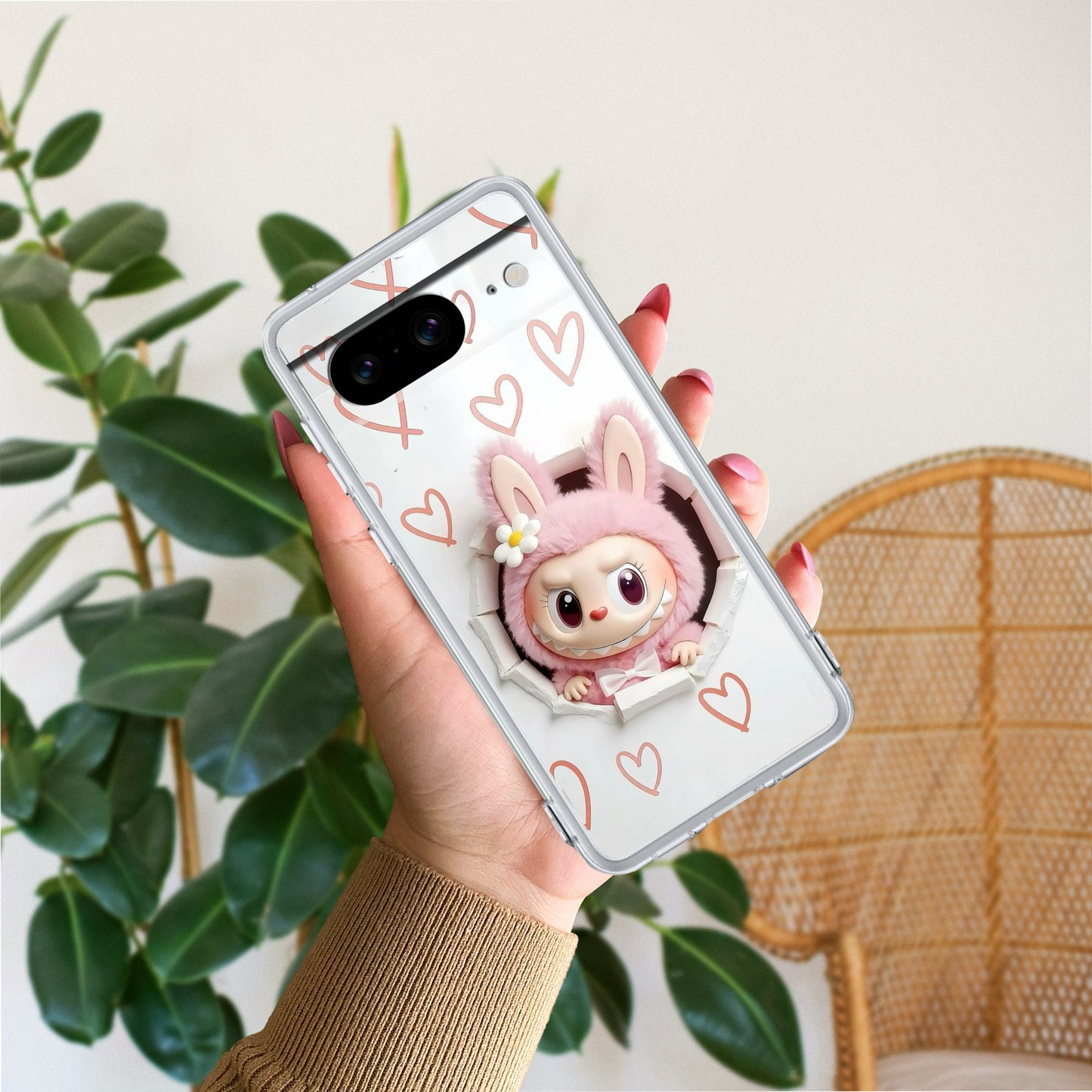 Labubu Trendy Transparent Silicon Case For Google