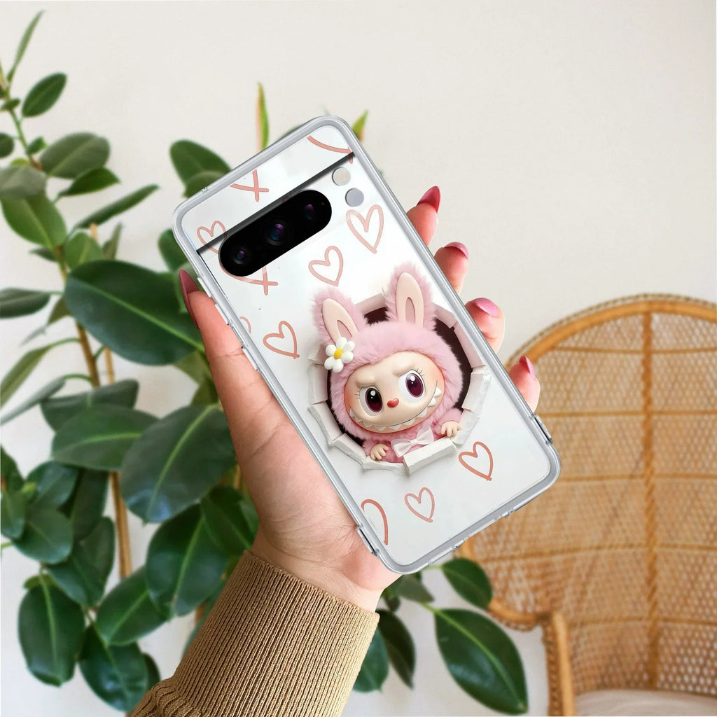 Labubu Trendy Transparent Silicon Case For Google Pixel 8 Pro 5G