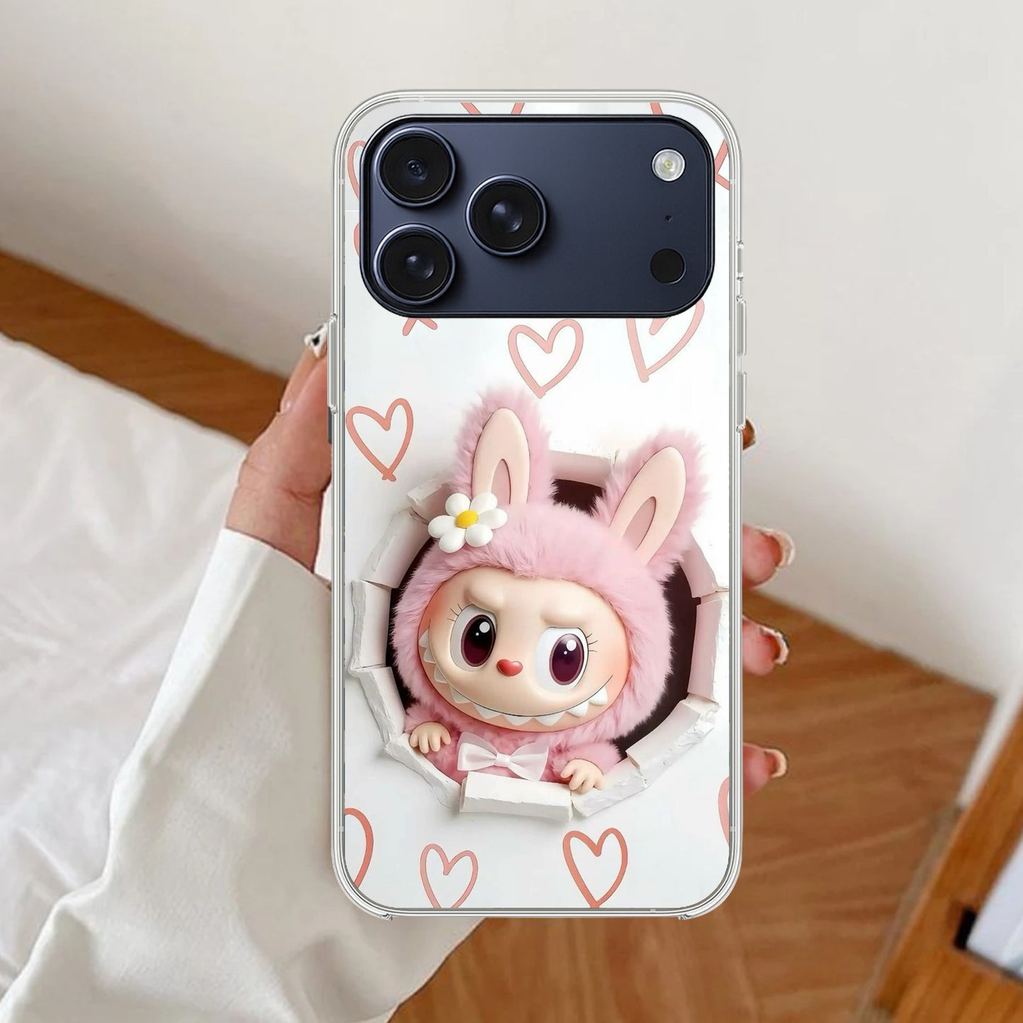 Labubu Trendy Transparent Silicon Case For iPhone