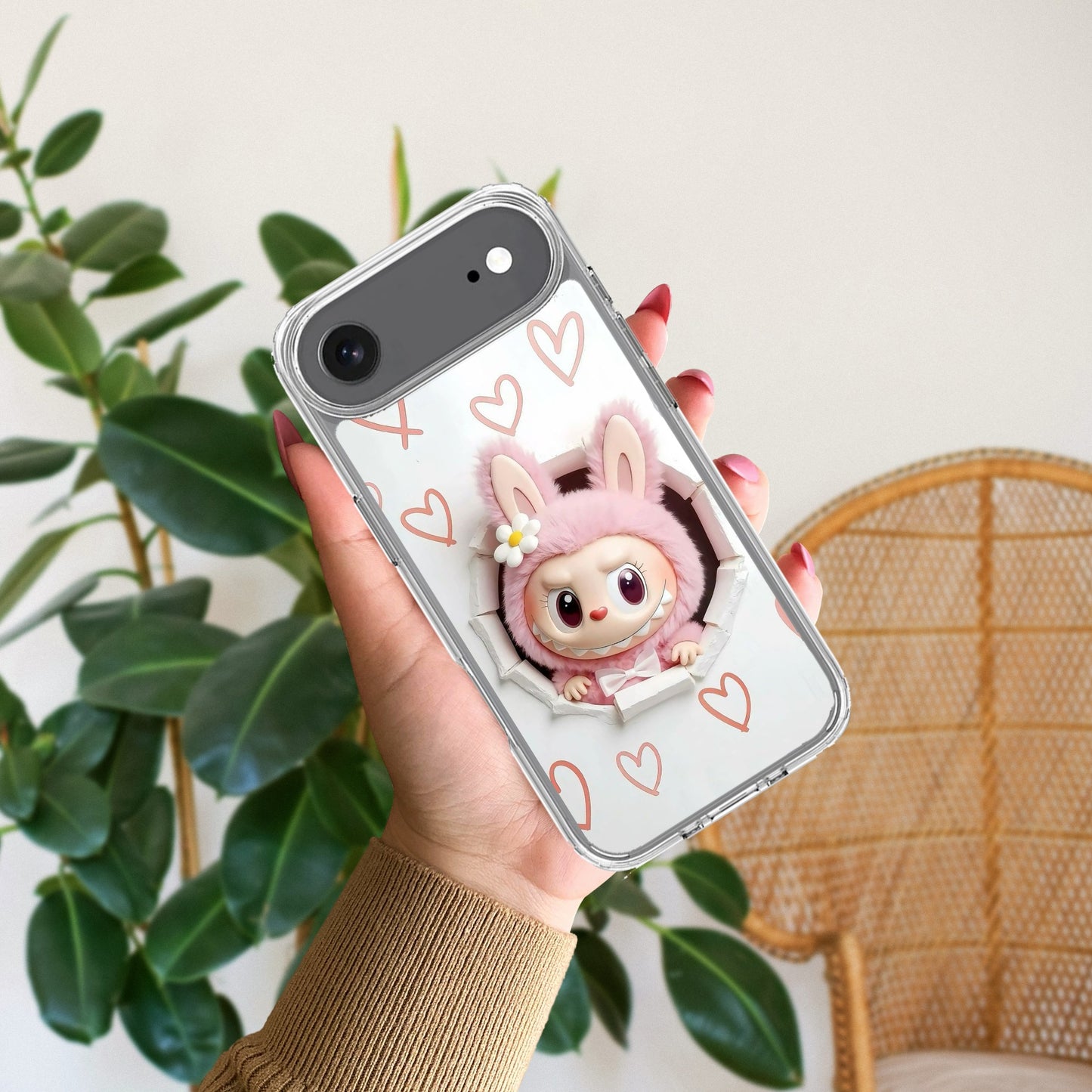 Labubu Trendy Transparent Silicon Case For iPhone