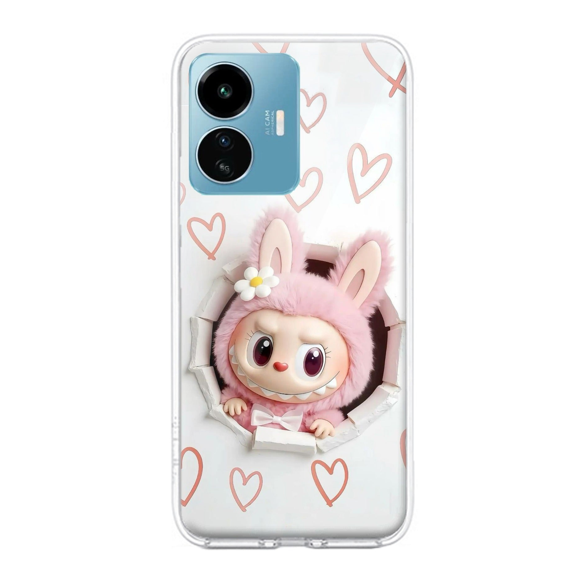 Labubu Trendy Transparent Silicon Case For iQOO Z6 Lite 5G