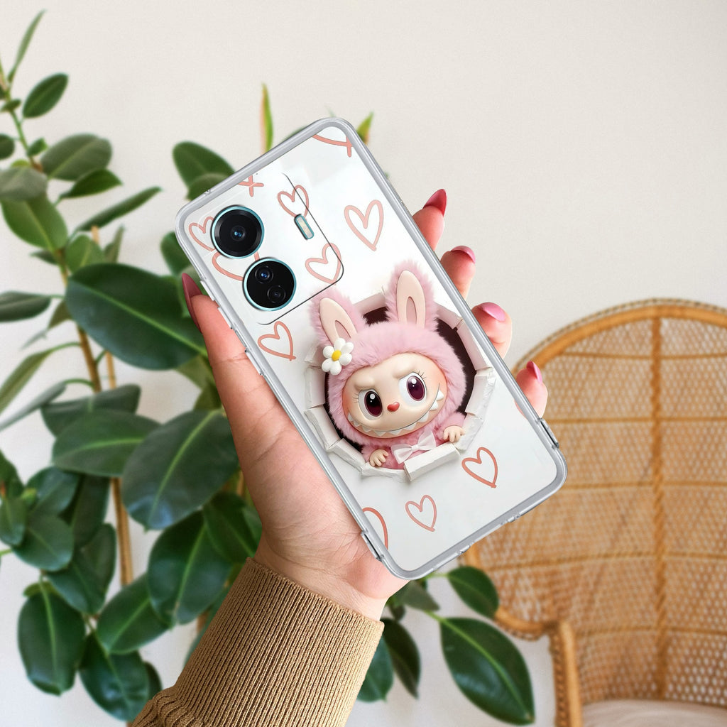 Labubu Trendy Transparent Silicon Case For Vivo X60 Pro