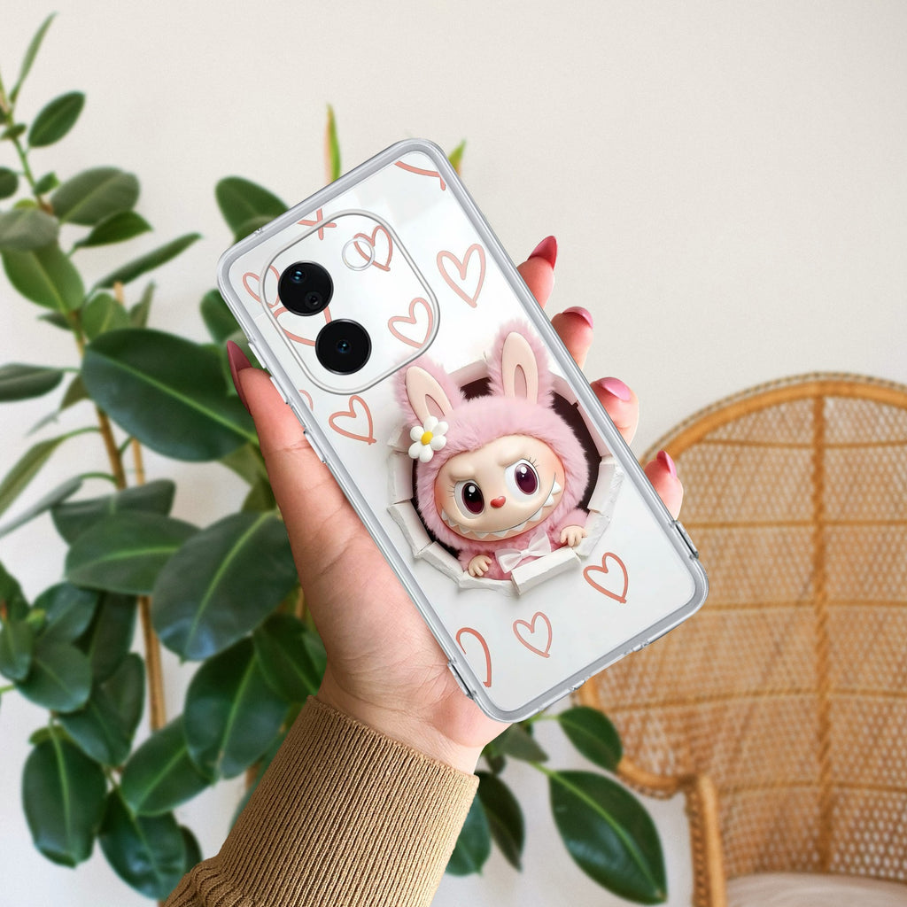 Labubu Trendy Transparent Silicon Case For Vivo T2 5G