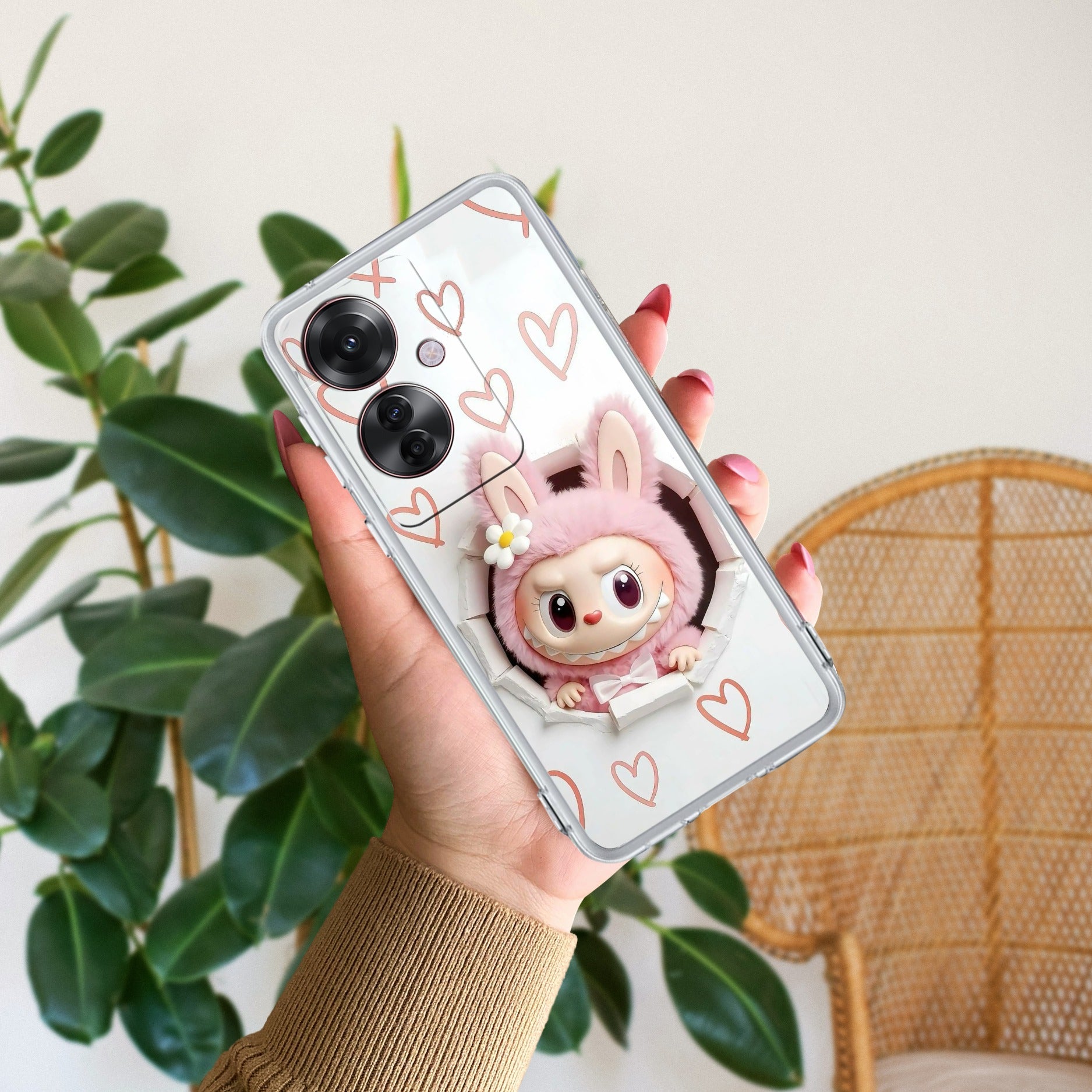 Labubu Trendy Transparent Silicon Case For Oppo F25 Pro 5G