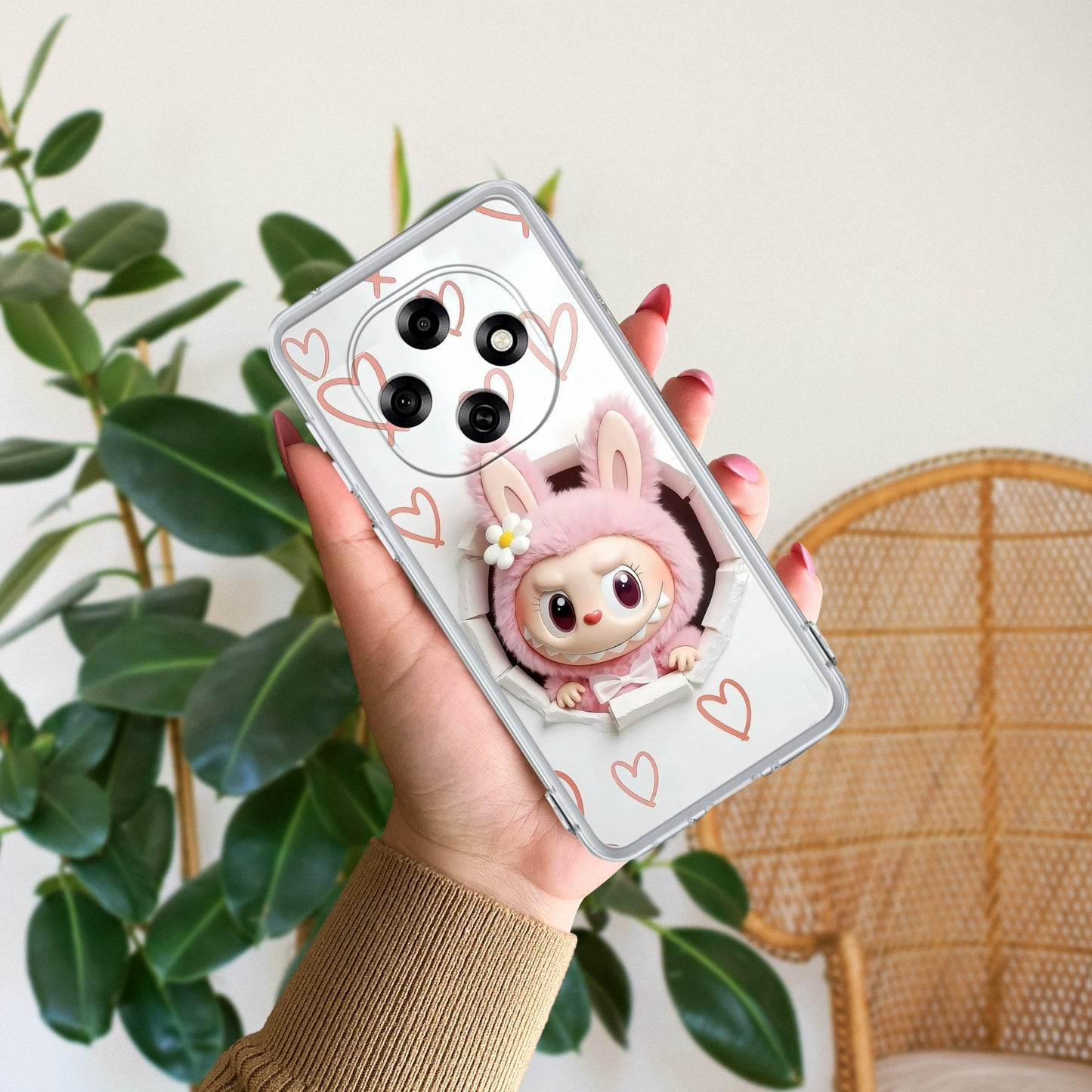 Labubu Trendy Transparent Silicon Case For Oppo