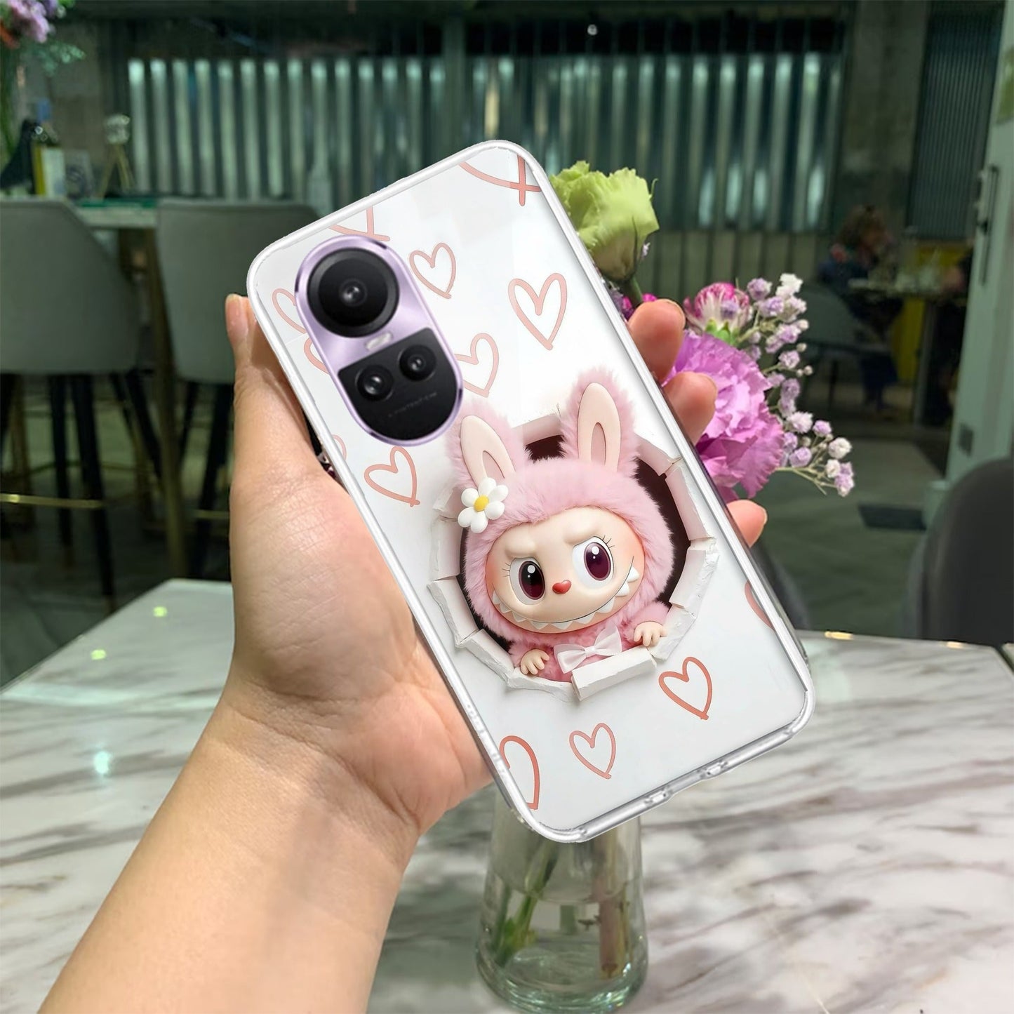 Labubu Trendy Transparent Silicon Case For Oppo