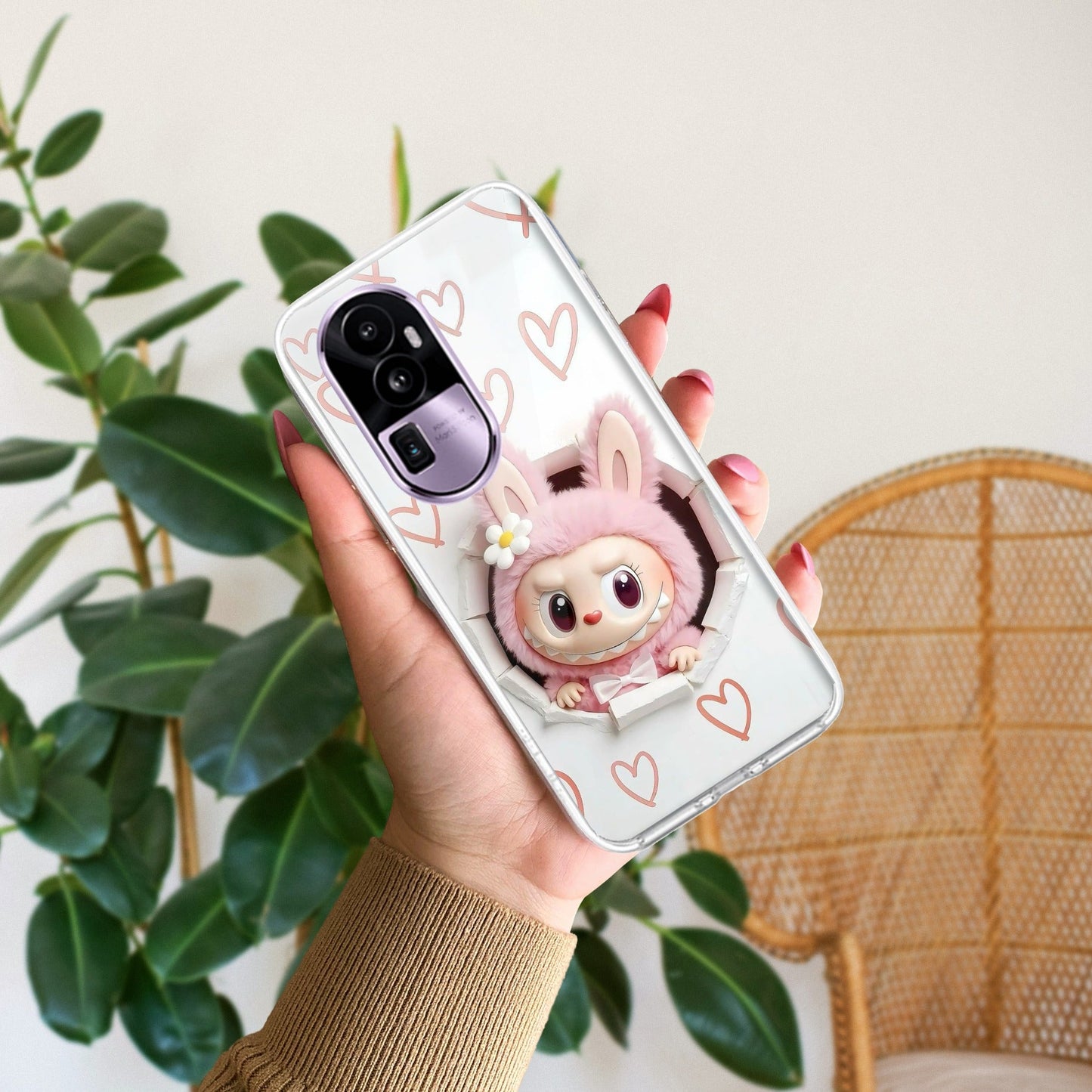 Labubu Trendy Transparent Silicon Case For Oppo