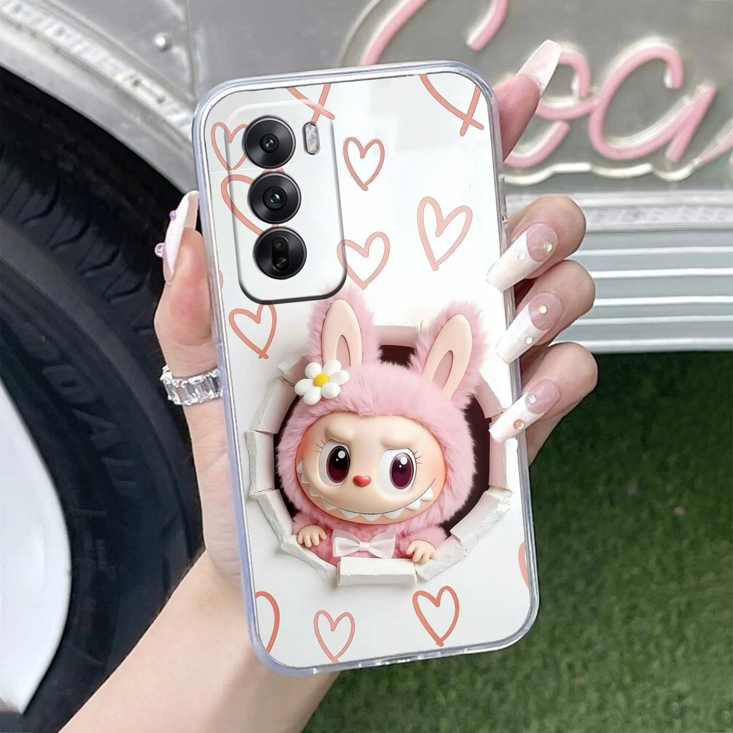 Labubu Trendy Transparent Silicon Case For Oppo