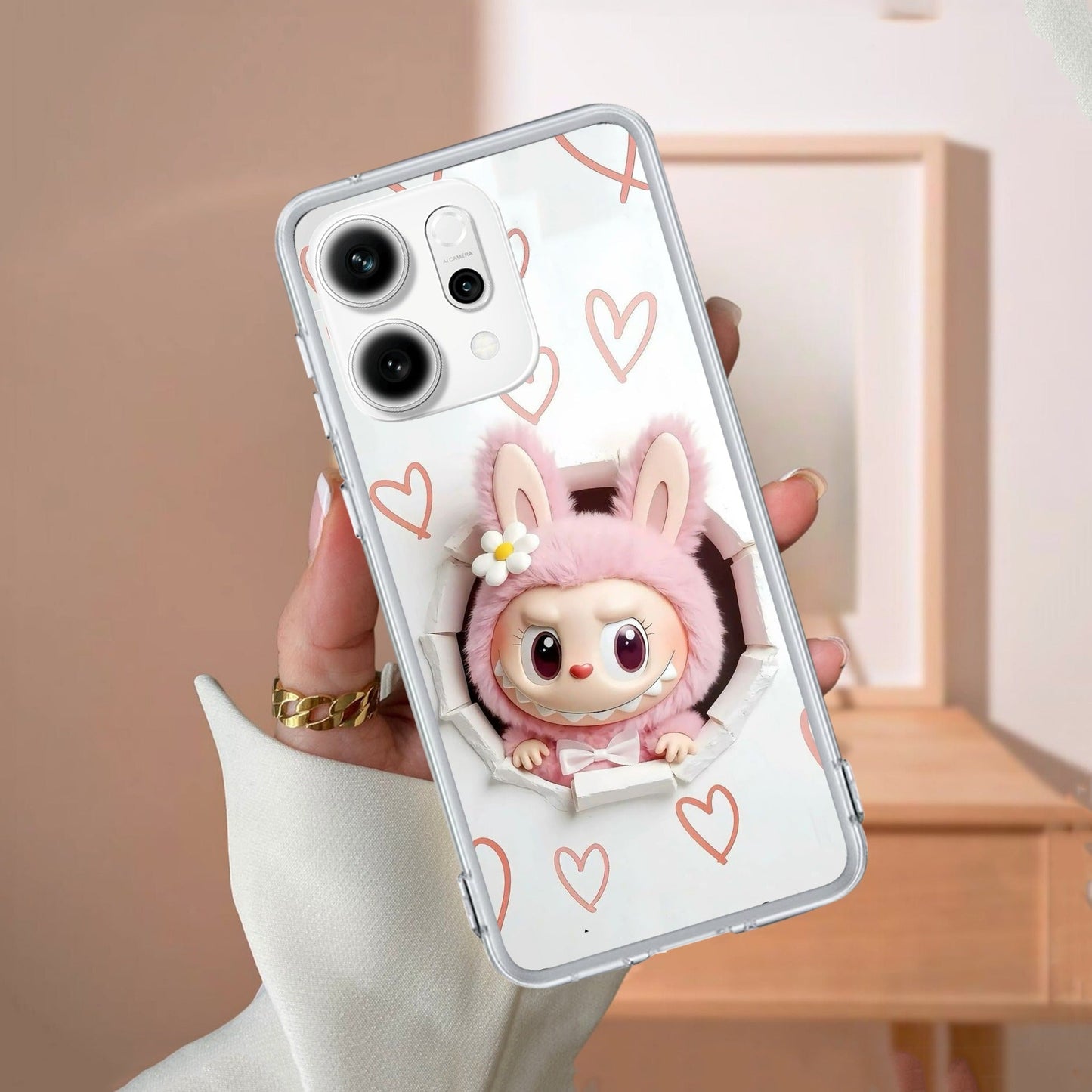 Labubu Trendy Transparent Silicon Case For Oppo