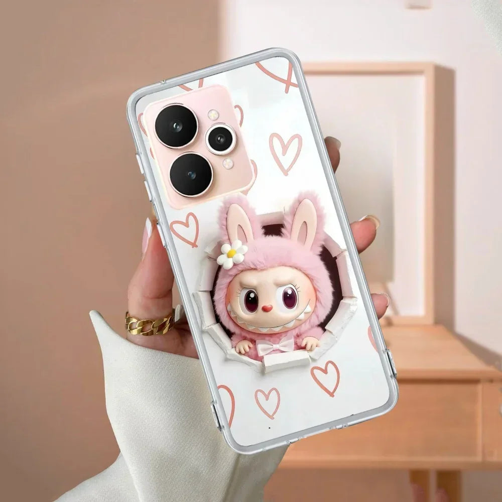 Labubu Trendy Transparent Silicon Case For Realme P1 Pro 5G