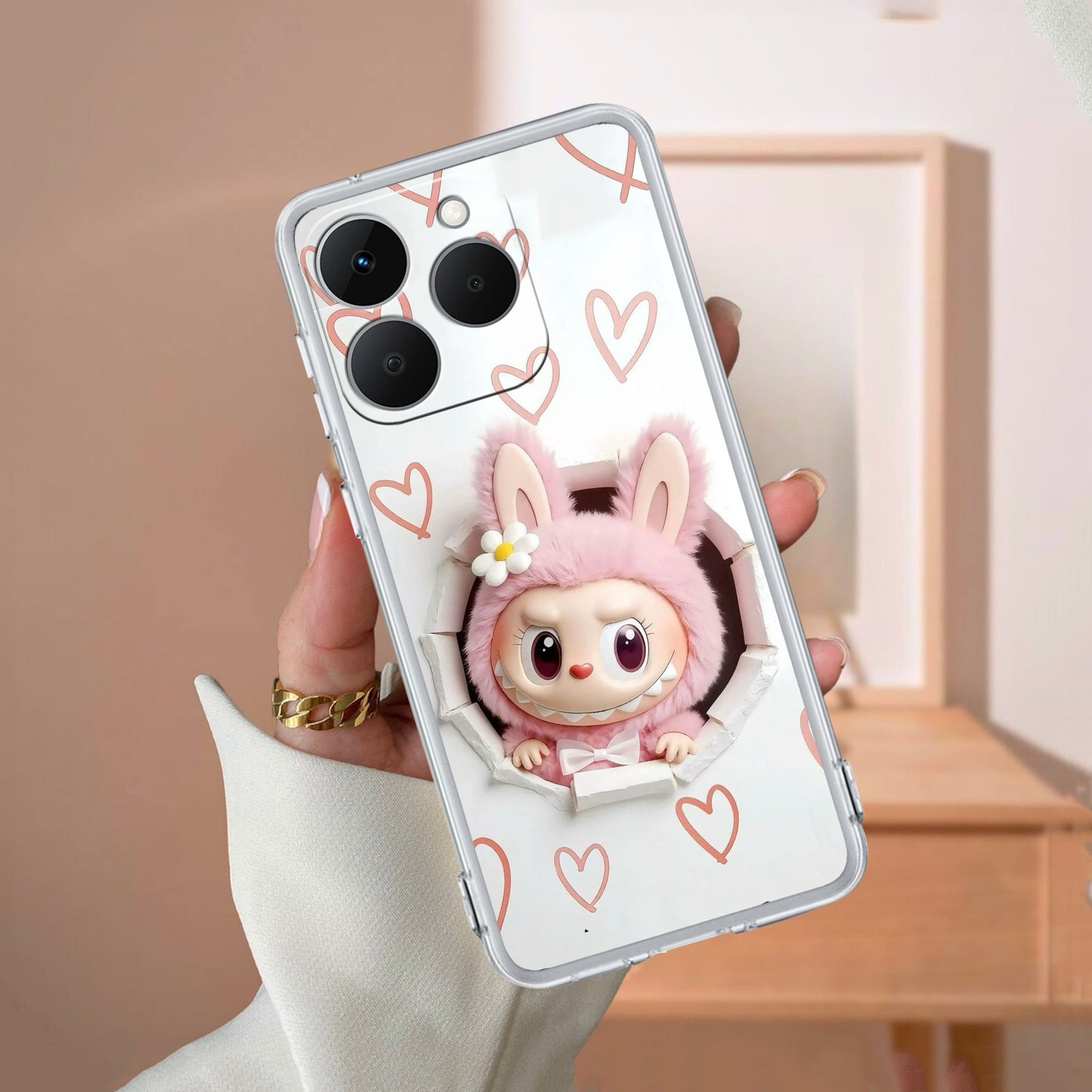 Labubu Trendy Transparent Silicon Case For Realme/Narzo