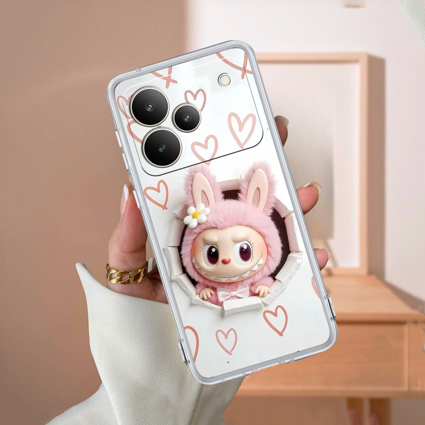 Labubu Trendy Transparent Silicon Case For Realme/Narzo