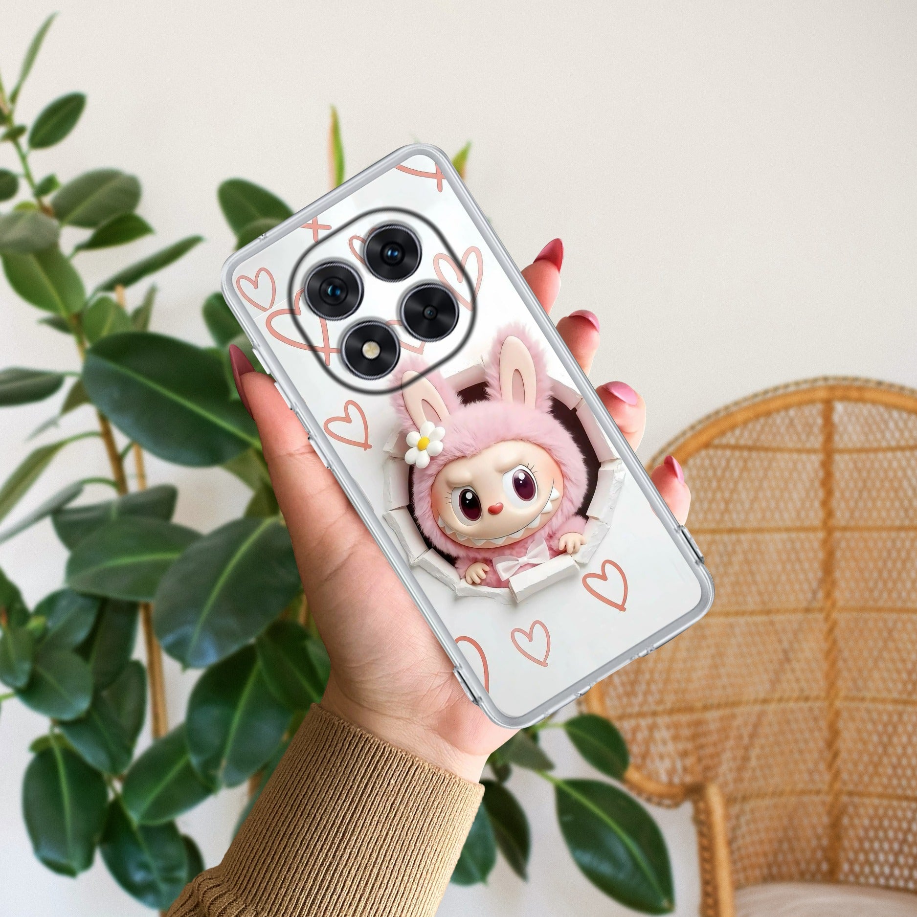 Labubu Trendy Transparent Silicon Case For Redmi Note 14 Pro Plus 5G