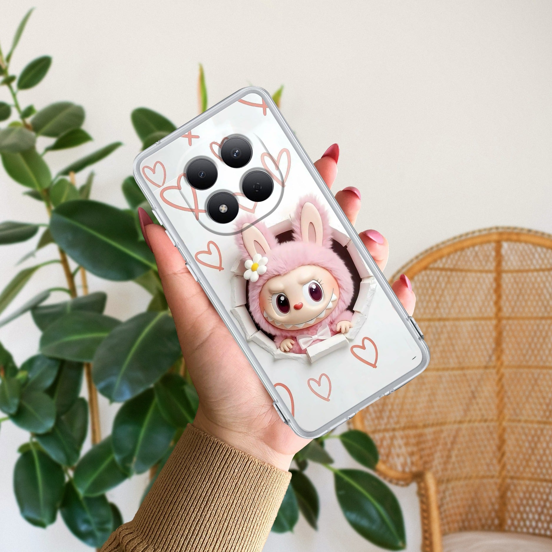 Labubu Trendy Transparent Silicon Case For Redmi Note 15 Pro Plus 5G