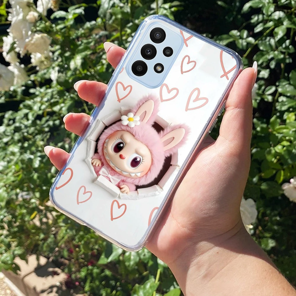 Labubu Trendy Transparent Silicon Case For Samsung