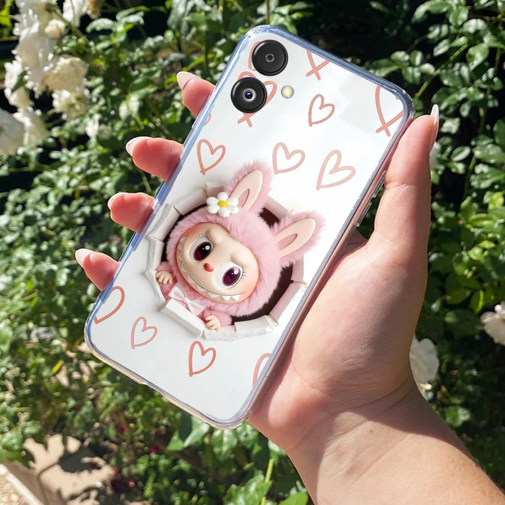 Labubu Trendy Transparent Silicon Case For Samsung